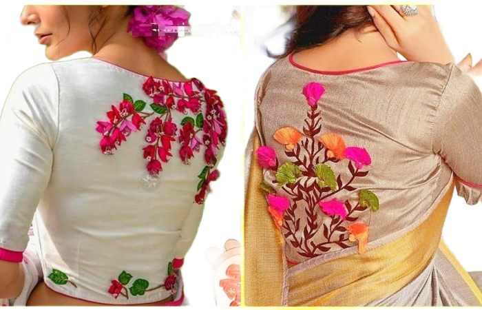 Floral Embroidery Blouse Design