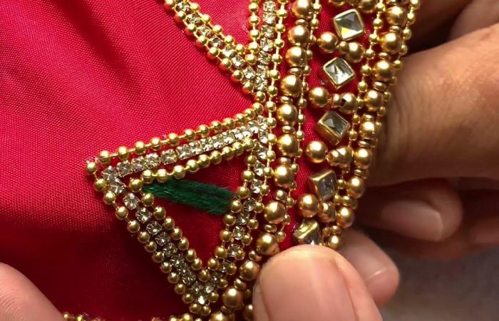 Kundan Embroidery Blouse Design